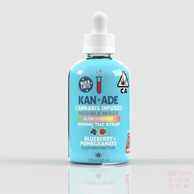 Blueberry Pomegranate Medible Mixer 1000mg THC by Kan+Ade obtain high